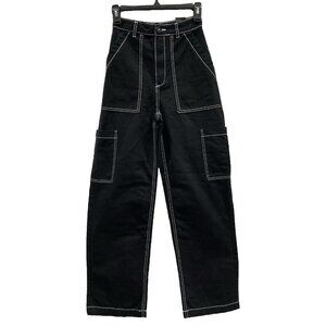 Divided Black Baggy Jeans Womens 0 High-Rise Grunge Skater Cargo Goth Grunge Y2K
